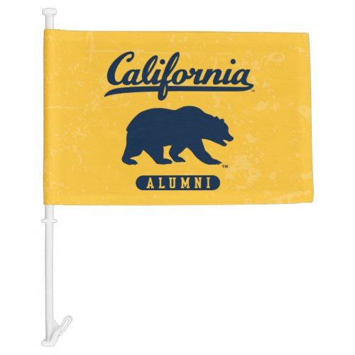 California Alumni  Distressed Blue Bear Car Flag
