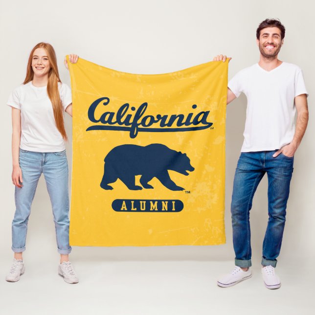 California Alumni | Distressed Blue Bear Fleece Blanket (In Situ)