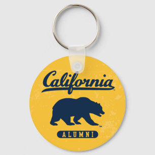 California Alumni Distressed Blue Bear Keychain