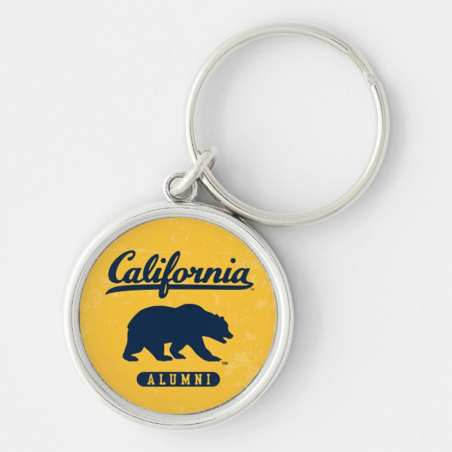 California Alumni | Distressed Blue Bear Keychain (Front)