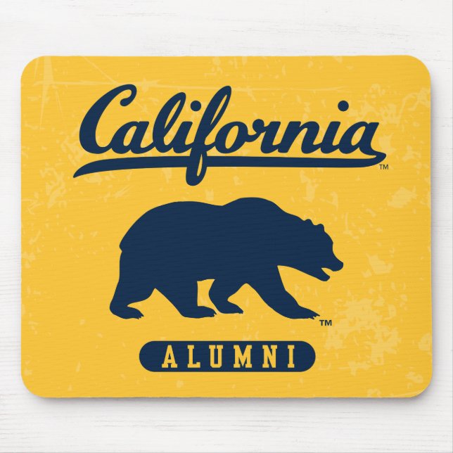 California Alumni | Distressed Blue Bear Mouse Pad (Front)