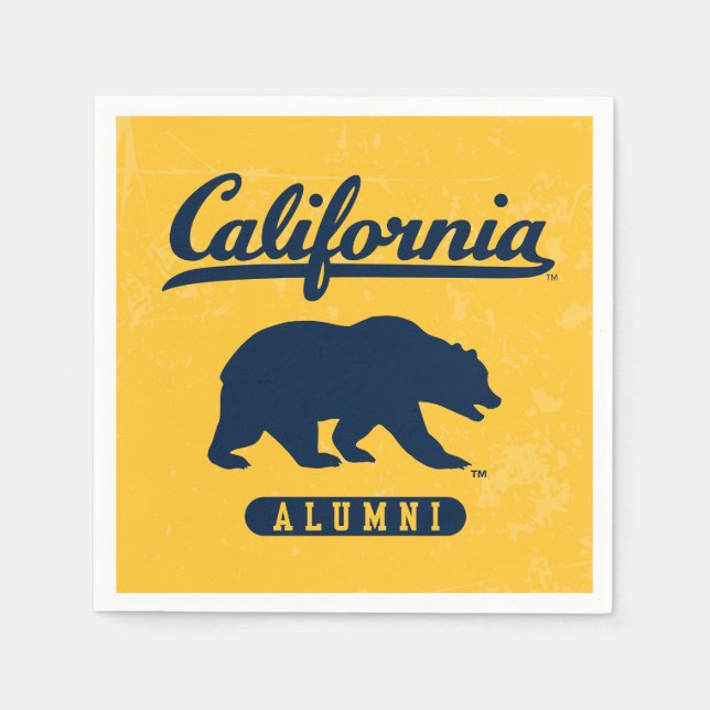 California Alumni | Distressed Blue Bear Napkins (Front)