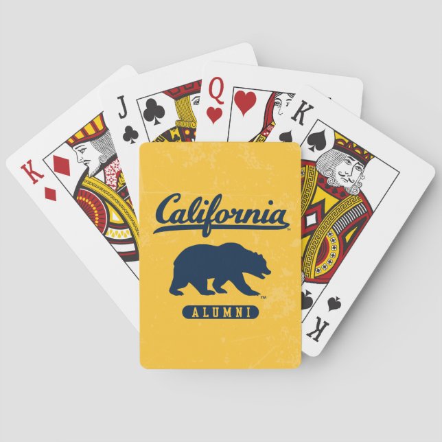 California Alumni | Distressed Blue Bear Poker Cards (Back)