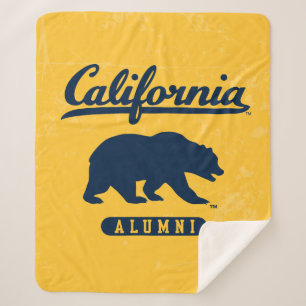 California Alumni Distressed Blue Bear Sherpa Blanket