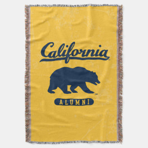 California Alumni Distressed Blue Bear Throw Blanket