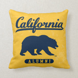 California Alumni   Distressed Blue Bear Throw Pillow