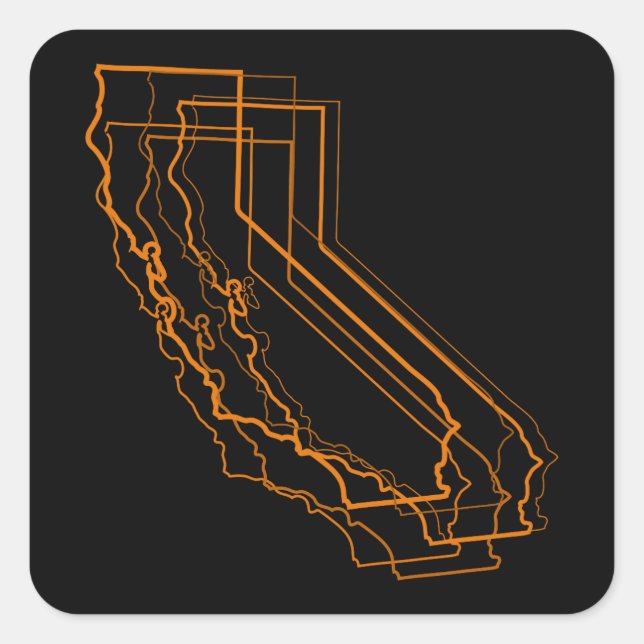 california amber blur square sticker (Front)