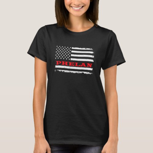 California American Flag Phelan Usa Patriotic Souv T_Shirt