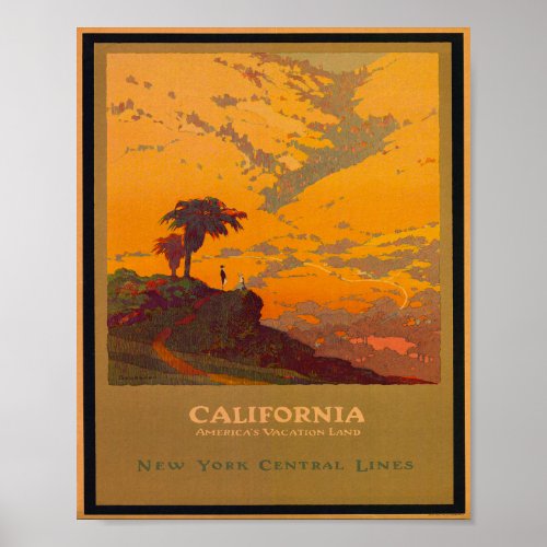 California Americas Vacation Land Vintage Poster