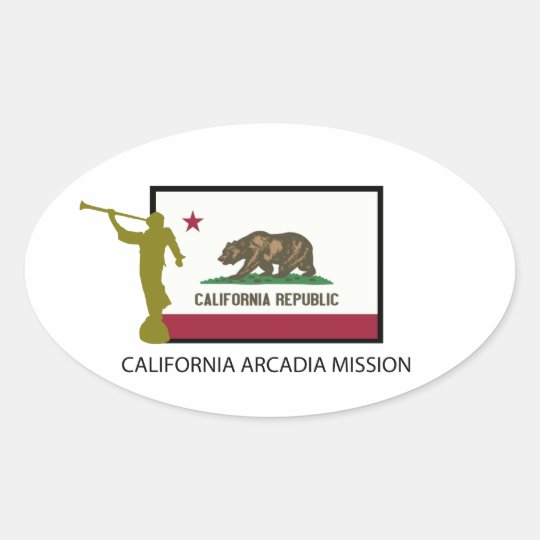 CALIFORNIA ARCADIA MISSION LDS CTR OVAL STICKER