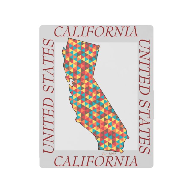 California Art Map Metal Art (Front)