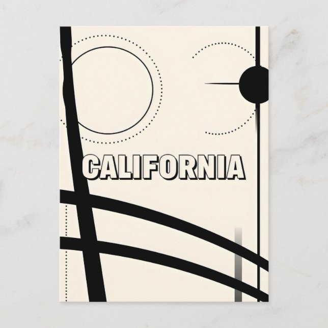 California Art Print – Unique Lettering Postcard (Front)