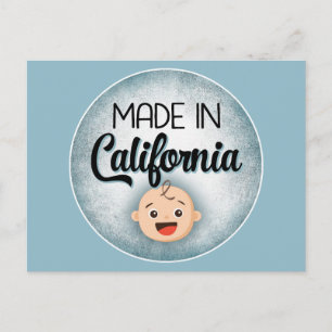 California Baby Funny Blue New Boy Postcard