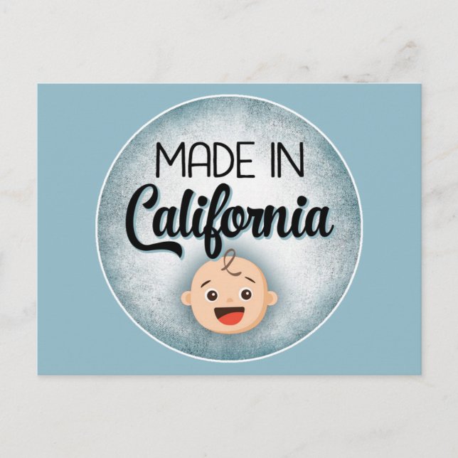 California Baby Funny Blue New Boy Postcard (Front)