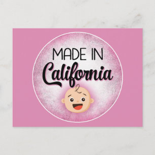 California Baby Funny Pink New Girl Postcard