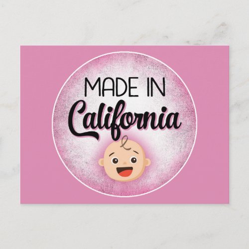 California Baby Funny Pink New Girl Postcard