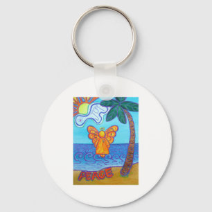 California Beach Angel Keychain