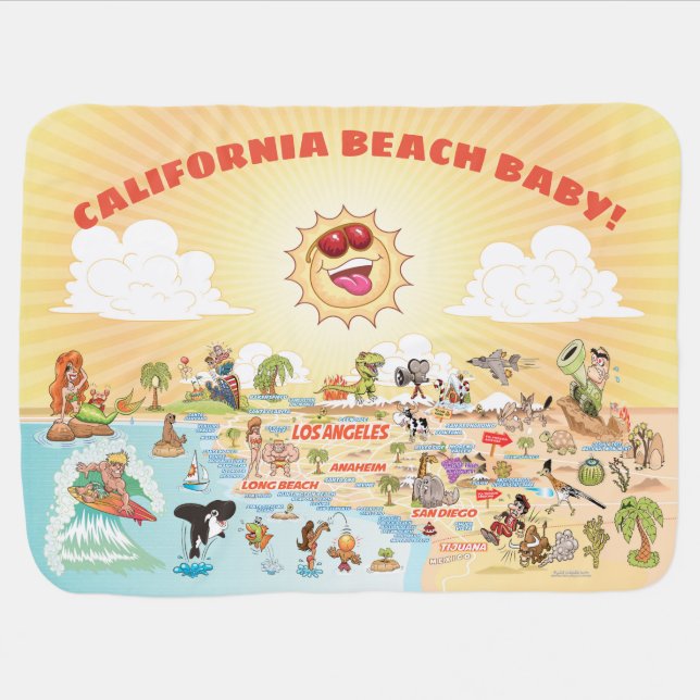 California Beach Baby Blanket (Horizontal)