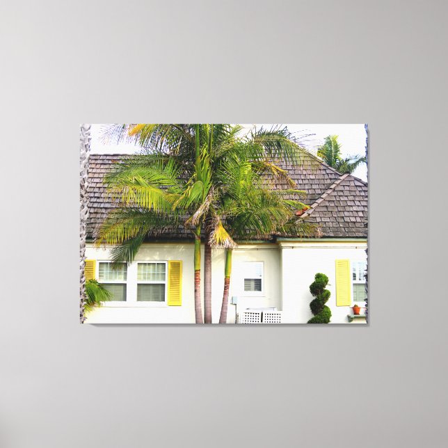 california beach house wrapped canvas print (Front)