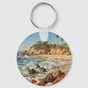 California Beach Impressionist Coastal Art Keychain