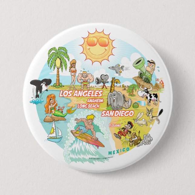 California Beach Life Button (Front)