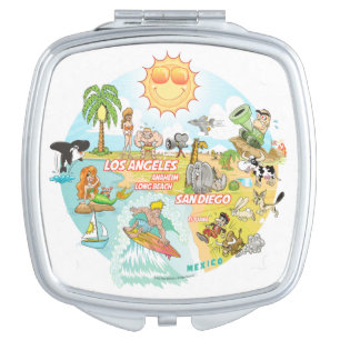 California Beach Life Compact Mirror