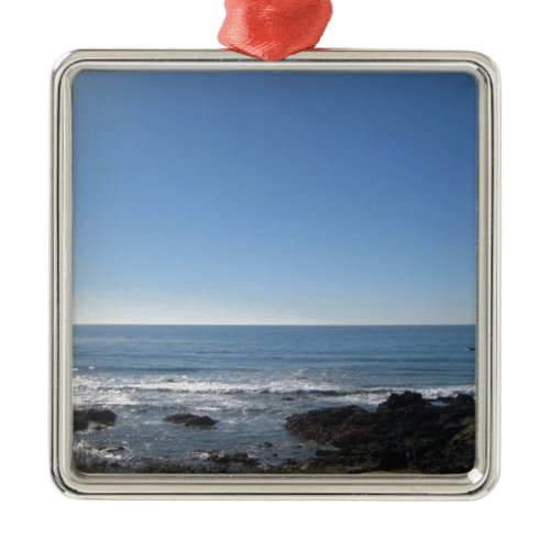 California Beach Metal Ornament