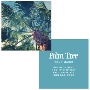 California Beach Palm Fronds Square Business Card