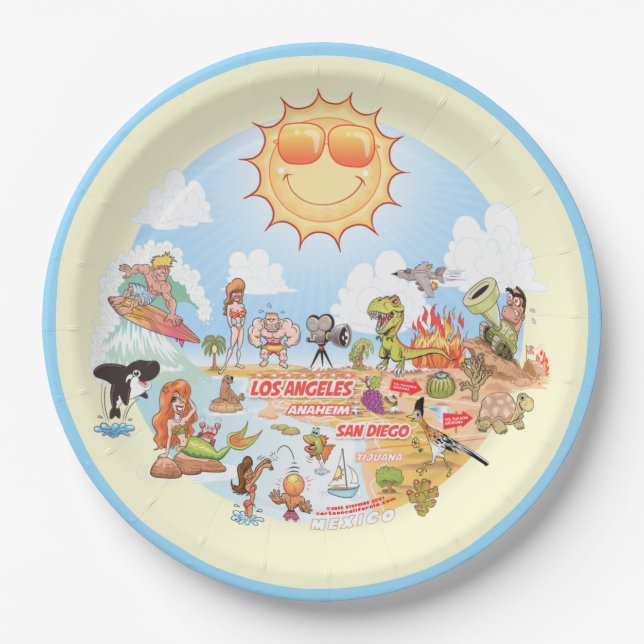 California Beach Paper Plates (Front)