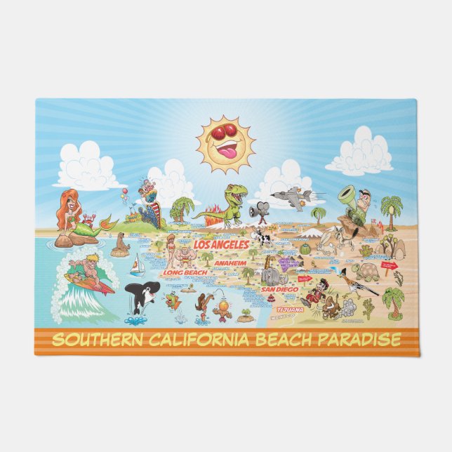 California Beach Paradise Doormat (Front)
