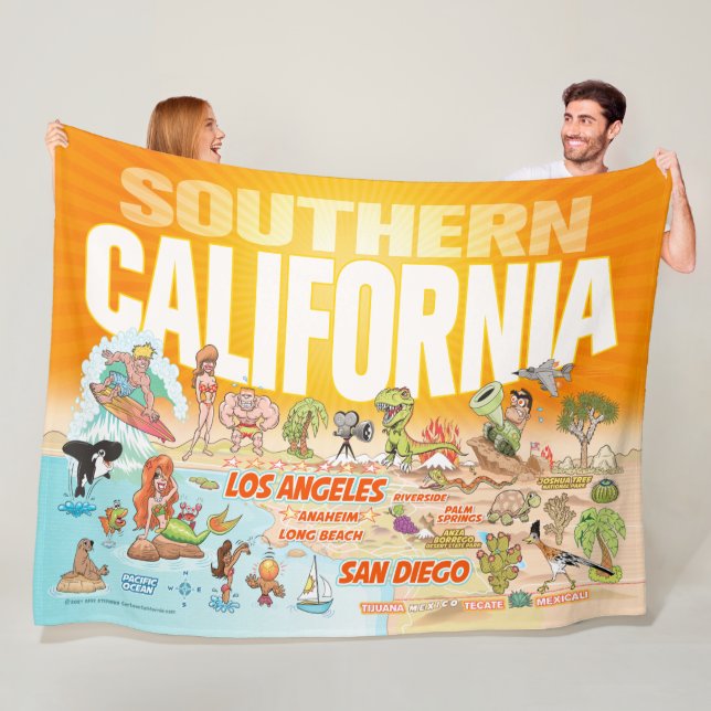 California Beach Paradise Fleece Blanket (In Situ)