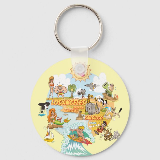 California Beach Paradise Keychain (Front)