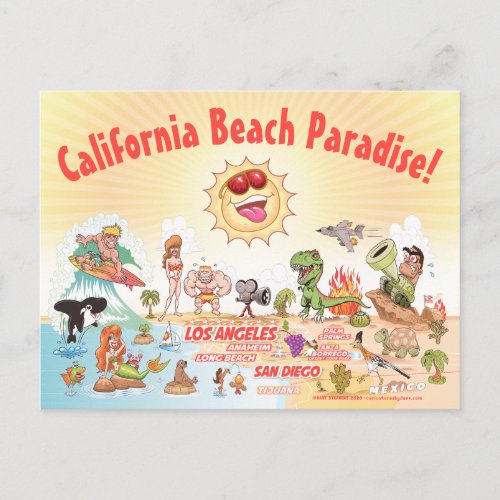 California Beach Paradise Postcard