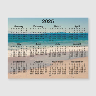 California Beach Photo 2025 Magnetic Calendar