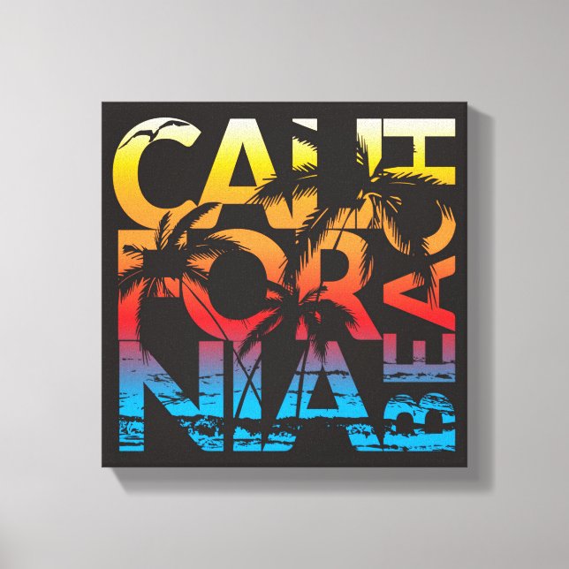 California Beach Poster Canvas Print (Front)