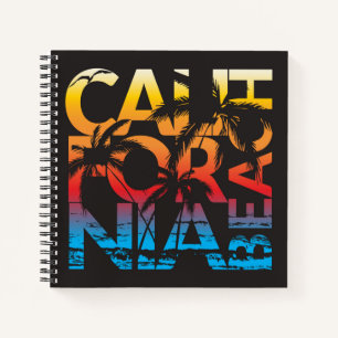California Beach Poster Notebook