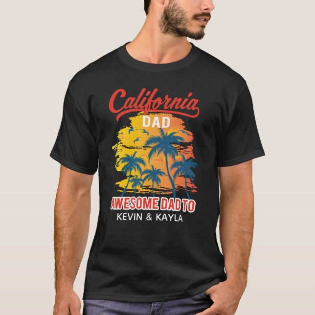 California Beach Summer Life Awesome Dad T-Shirt (Front)
