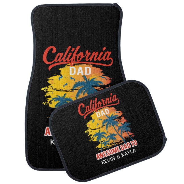 California Beach Summer Life Cool Dad Car Floor Mat (Set)