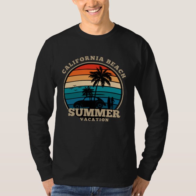 California beach summer surfing USA woman men chil T-Shirt (Front)