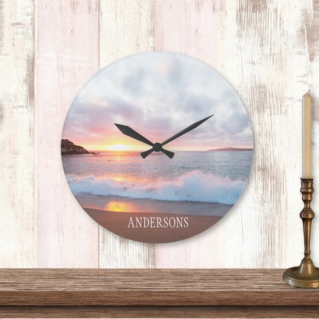 California Beach Sunset Large Clock (Creator Uploaded)