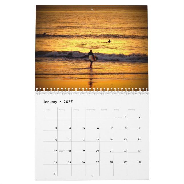 California Beach Sunsets 2013 Calendar (Jan 2027)