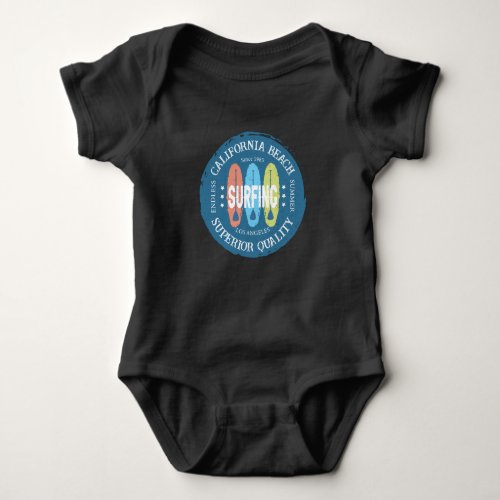 California Beach Surfing Los Angeles Baby Bodysuit