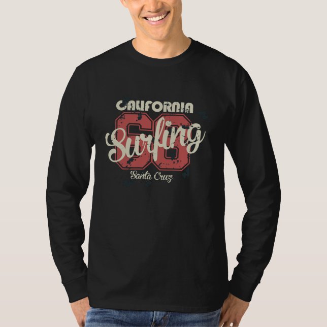 California beach surfing Santa Cruz woman men chil T-Shirt (Front)