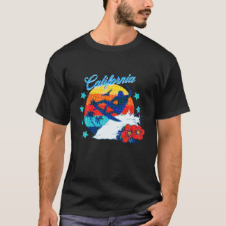 California beach surfing USA woman men children T T-Shirt