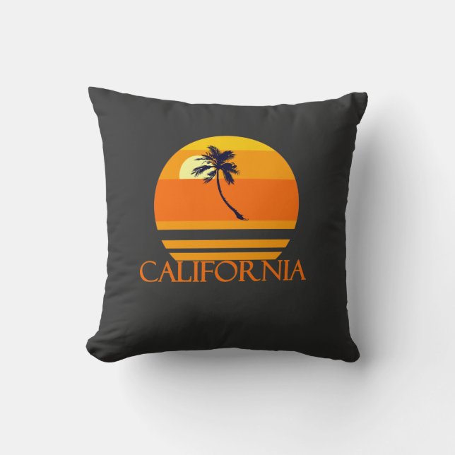 california beach throw pillow (Front)