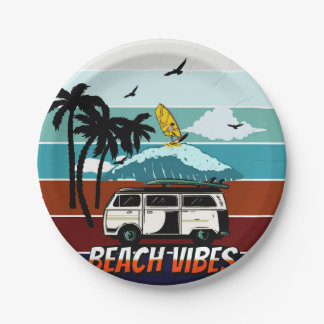 CALIFORNIA BEACH VIBES PAPER PLATES