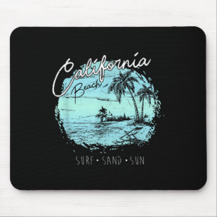 California Beach Vintage Surf Summer Surfer Gift  Mouse Pad