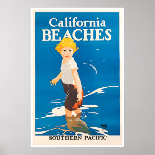 California Beaches Poster Southern Pacific