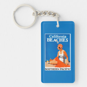 California Beaches Promotional Poster Keychain
