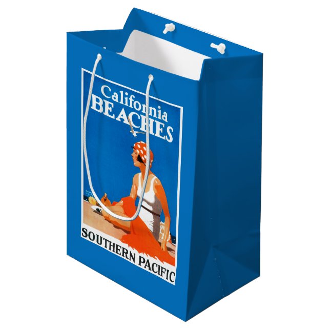 California Beaches Promotional Poster Medium Gift Bag (Front Angled)